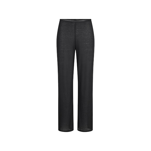 SHEER COTTON LACE STRAIGHT LEG PANT | SOOT FLAT ON A WHITE BACKGROUND | FLT